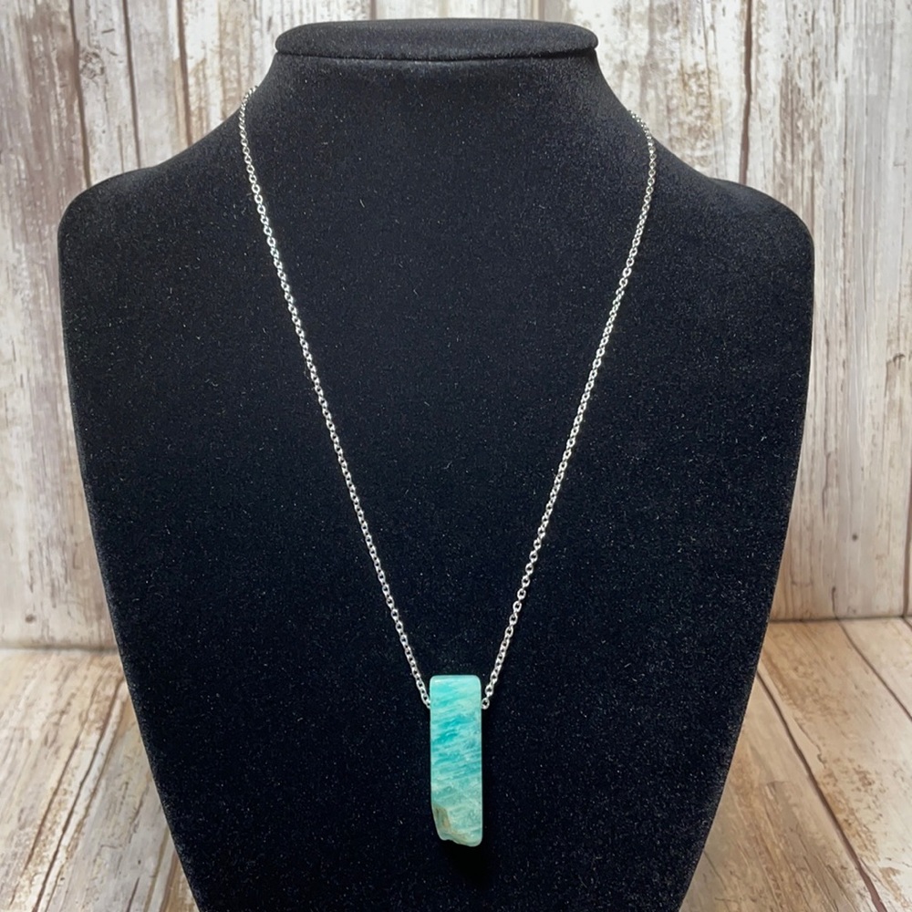 Amazonite Bar Necklace Crystal Healing Clarity